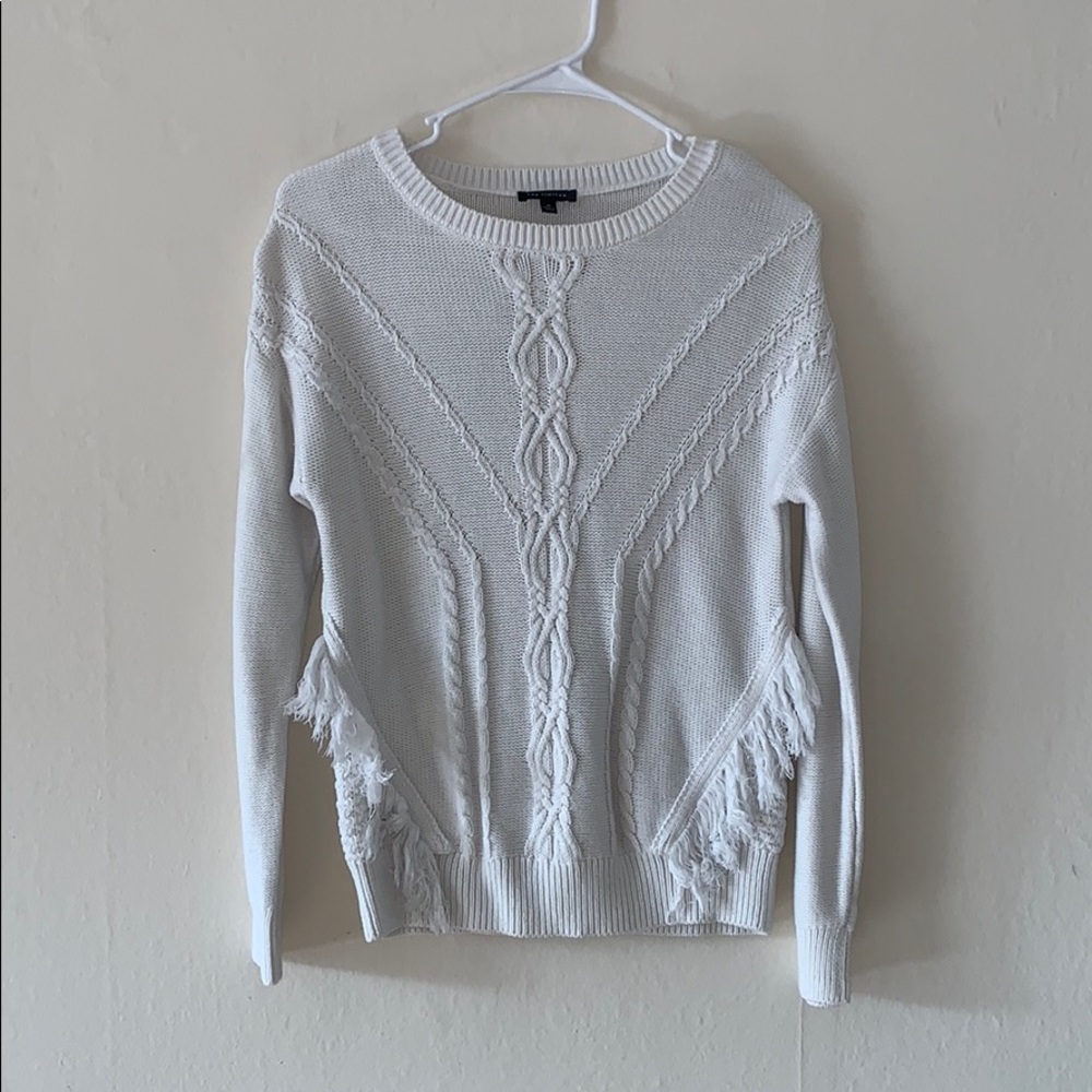 The Limited Cable-Knit Sweater with Fringe Detail